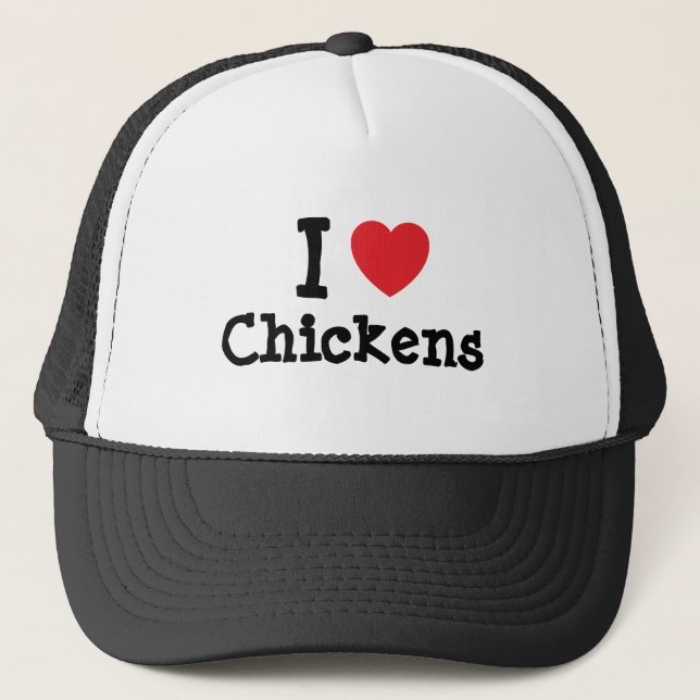 I love Chickens heart custom personalised Trucker Hat (Front)