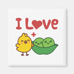 I Love Chickpeas Hummus Kawaii Magnet