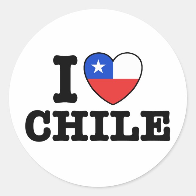 I Love Chile Classic Round Sticker (Front)