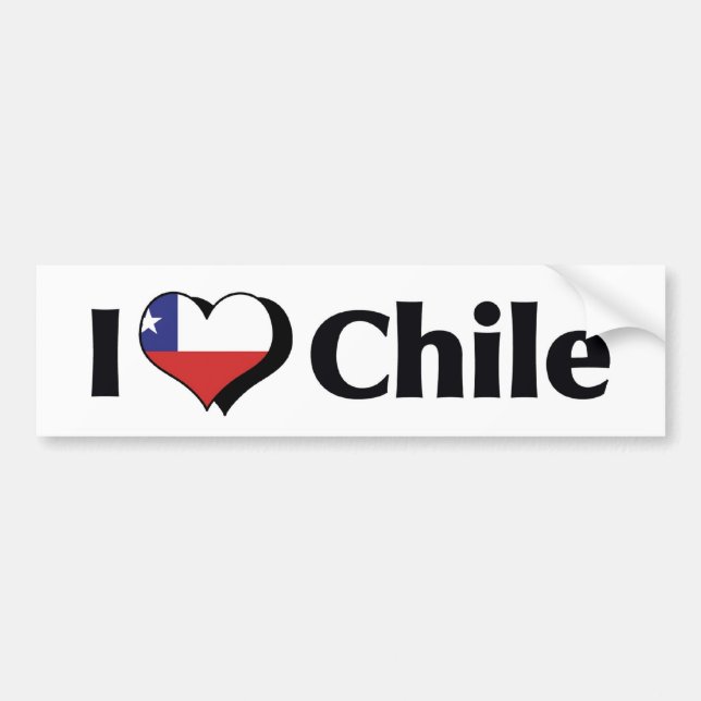 I Love Chile Flag Bumper Sticker (Front)