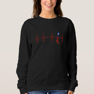 I Love Chile Heartbeat Flag For Chilean Men Women Sweatshirt