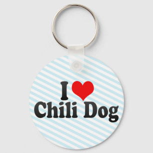 I Love Chilli Dog Key Ring