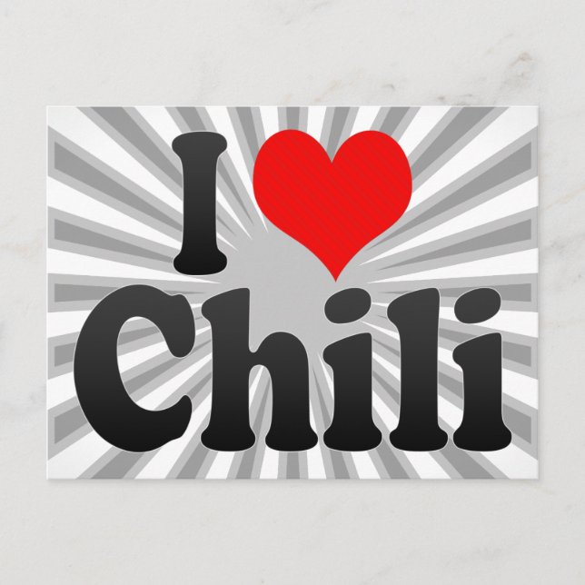 I love Chilli Postcard (Front)