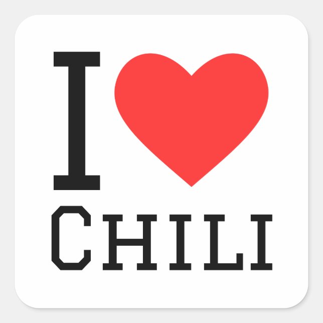 I love chilli square sticker (Front)
