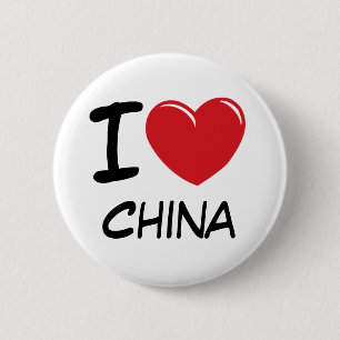 I Love China 6 Cm Round Badge