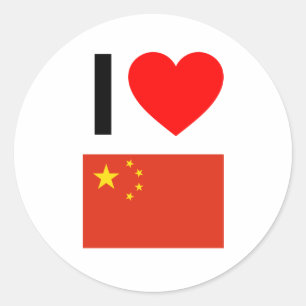 i love china classic round sticker