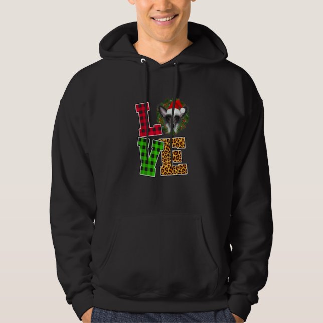 I Love Chinese Crested Dog Santa Hat Leopard Chris Hoodie (Front)