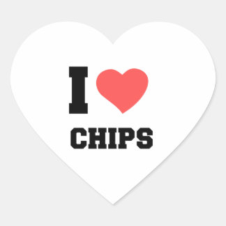 i love chips heart sticker