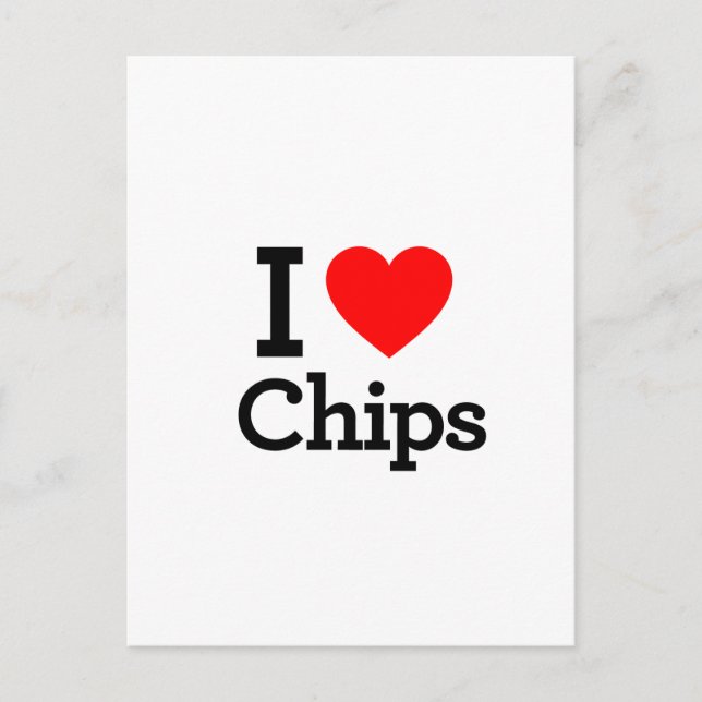 I Love Chips Postcard (Front)