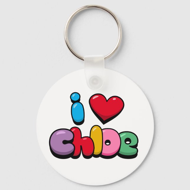 I Love Chloe Key Ring (Front)