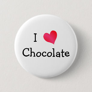 I Love Chocolate 6 Cm Round Badge
