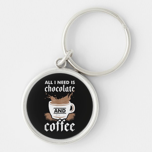 I Love Chocolate And Coffee Key Ring (Front)