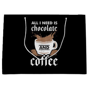 I Love Chocolate And Coffee Large Gift Bag