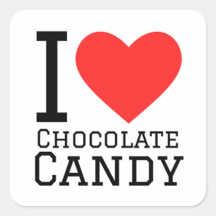 I love chocolate candy square sticker