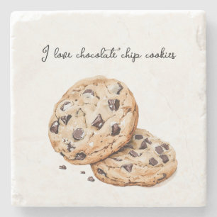 I love chocolate chip cookies stone coaster