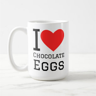 I love chocolate eggs square sticker coffee mug