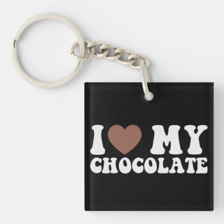 I Love Chocolate Funny Chocolate Lover Key Ring