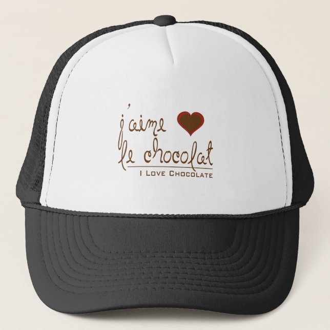 I Love Chocolate, in French! Trucker Hat (Front)