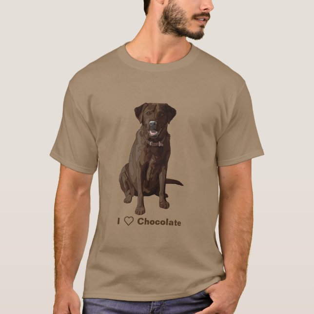 I Love Chocolate Labrador Retrievers T-Shirt (Front)