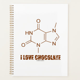 I Love Chocolate Theobromine Molecule Chemistry Planner