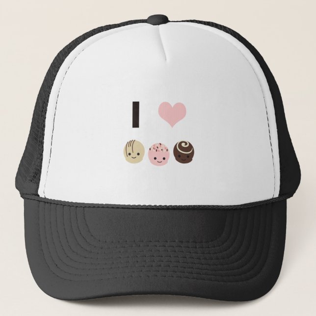 I Love Chocolate truffles Trucker Hat (Front)