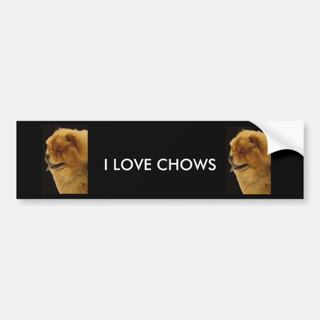I LOVE CHOWS BUMPER STICKER (Front)
