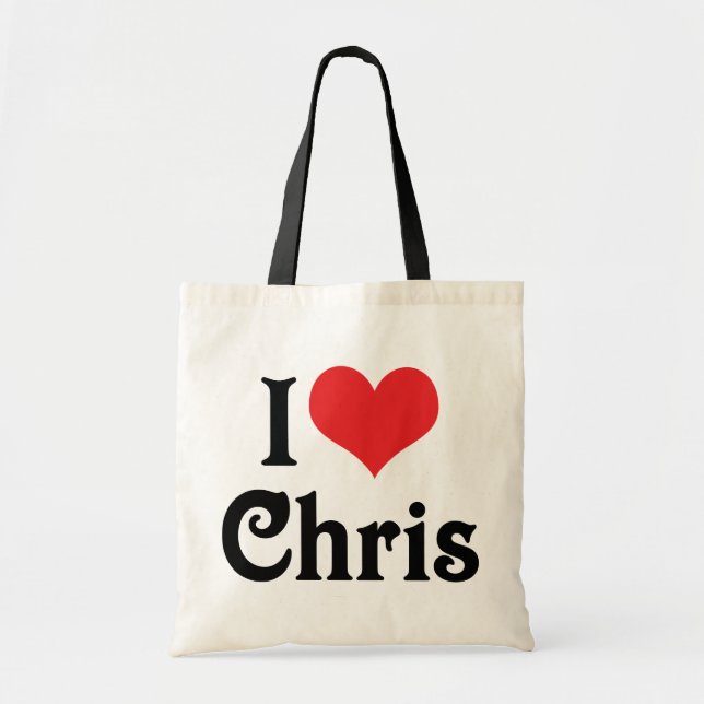 I Love Chris Tote Bag (Front)