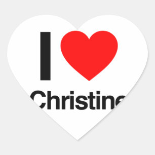 i love christine heart sticker