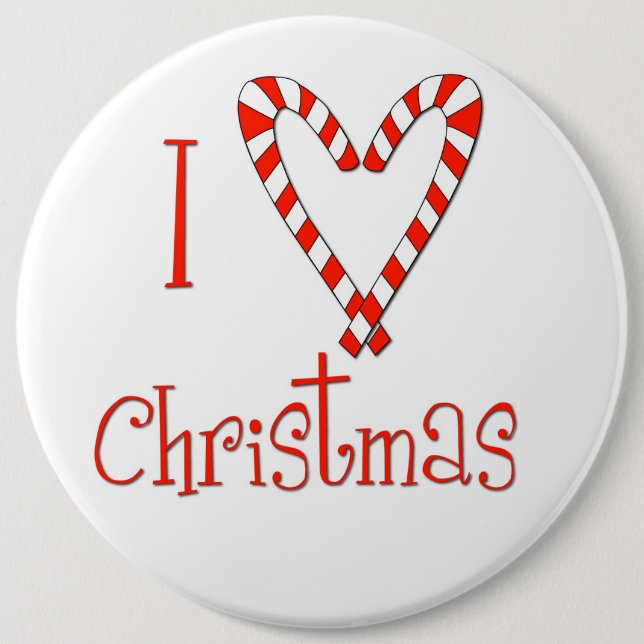 I love Christmas 6 Cm Round Badge (Front)