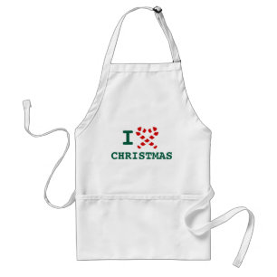 I love Christmas candy cane heart kitchen apron