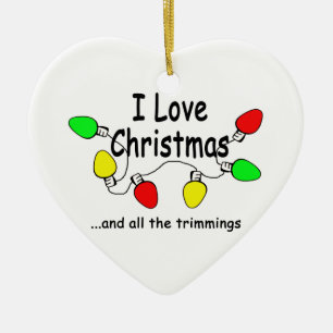 I Love Christmas Ceramic Tree Decoration