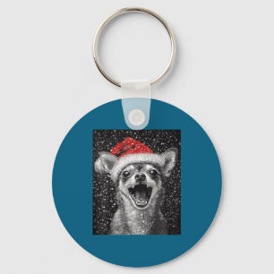 I Love Christmas Chihuahua  Key Ring