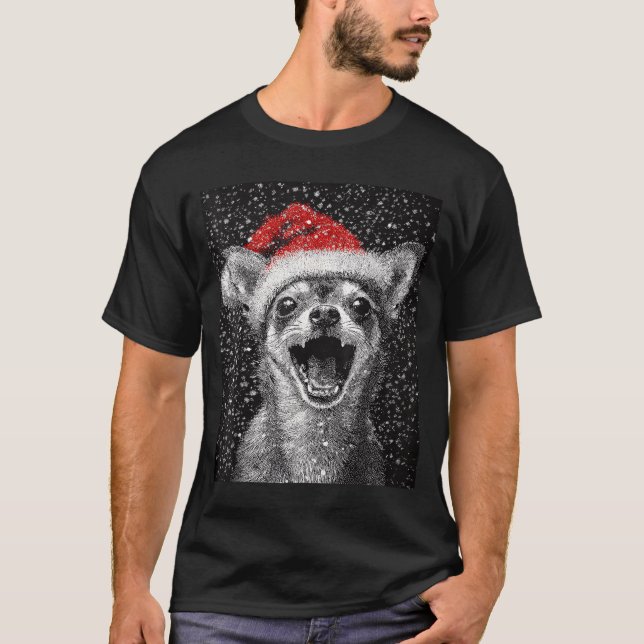 I Love Christmas Chihuahua  T-Shirt (Front)
