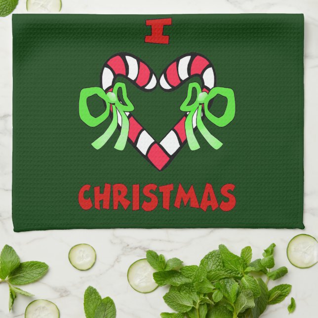 I Love Christmas Kitchen Towel (Folded)