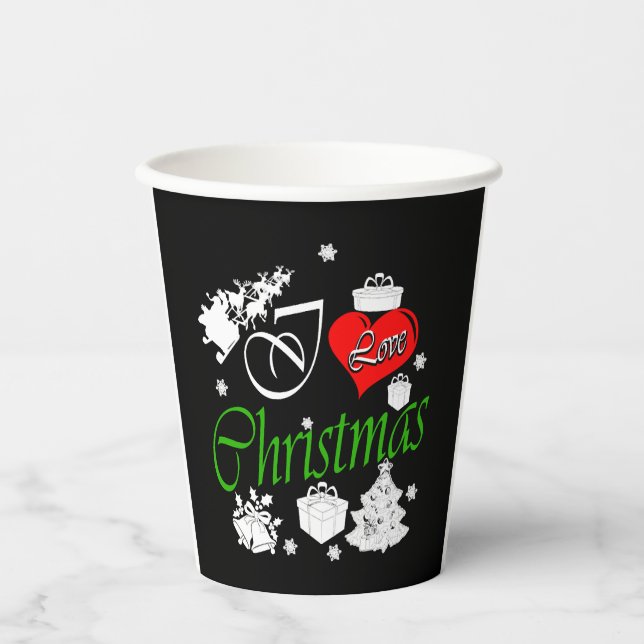 I Love Christmas    Paper Cups (Front)