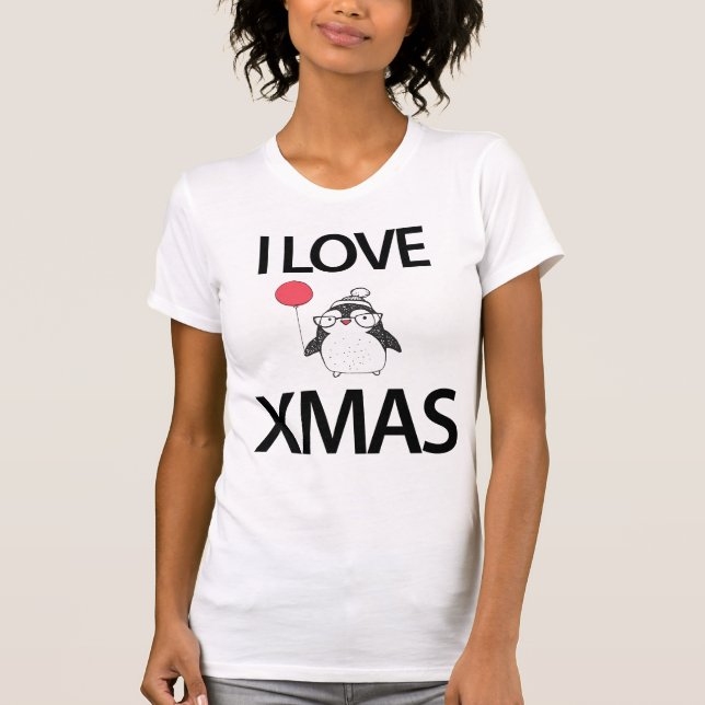 I Love Christmas Shirt With Balloon (Front)