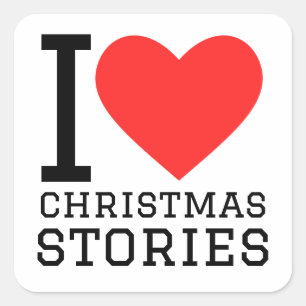 I love Christmas stories  Square Sticker