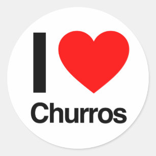 i love churros classic round sticker