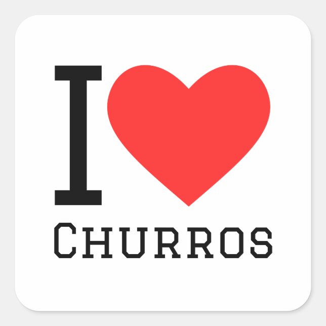 I love churros square sticker (Front)