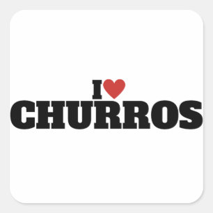 I Love Churros Square Sticker