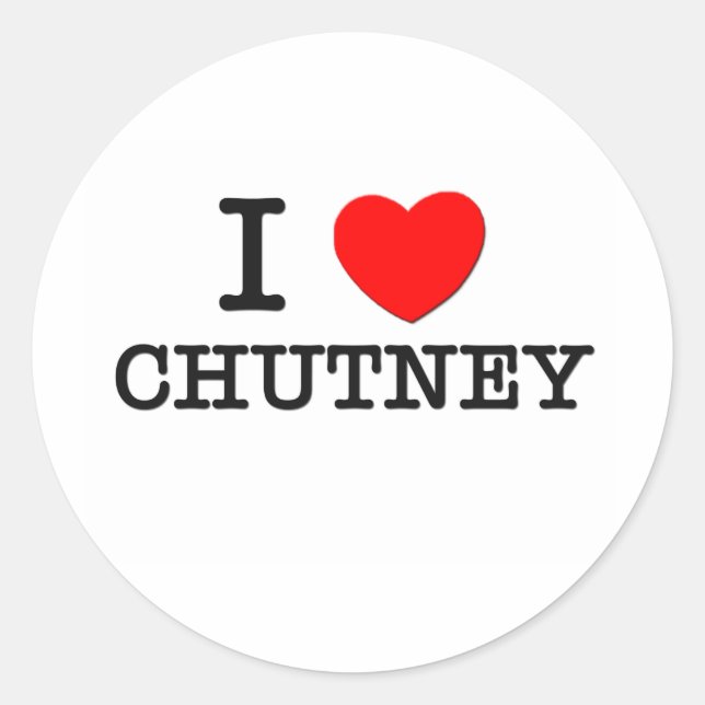 I Love Chutney Classic Round Sticker (Front)