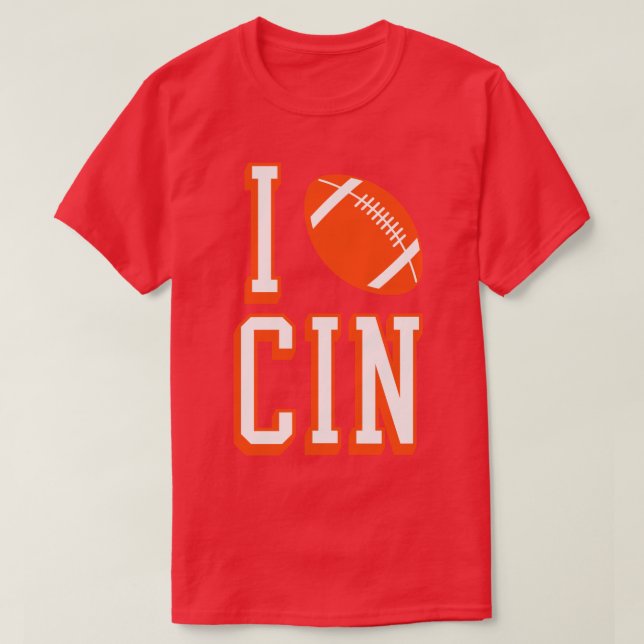 I Love CIN  Black T-Shirt (Design Front)