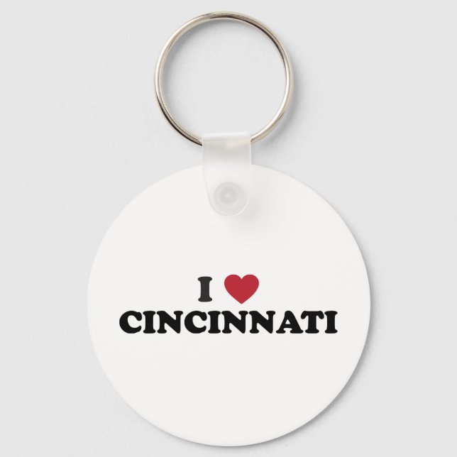 I love Cincinnati Ohio Key Ring (Front)