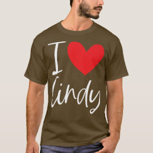 I Love Cindy Name Personalised Girl Woman Bff Frie T-Shirt