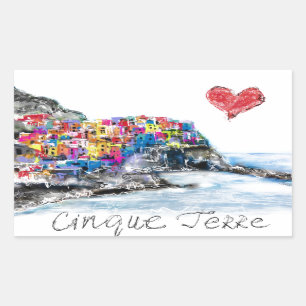 I love cinque terre rectangular sticker