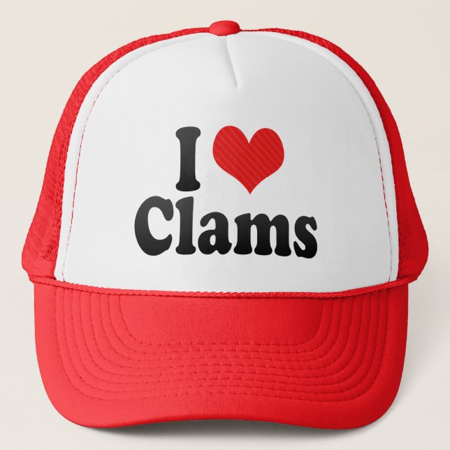 I Love Clams Trucker Hat (Front)