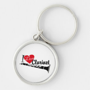 I Love Clarinet Key Ring