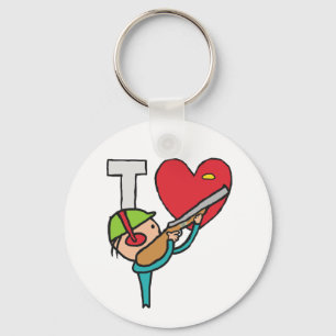 I Love Clay Pigeon Shooting Key Ring
