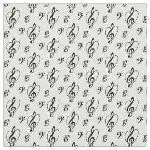 "I Love Clefs" Fabric