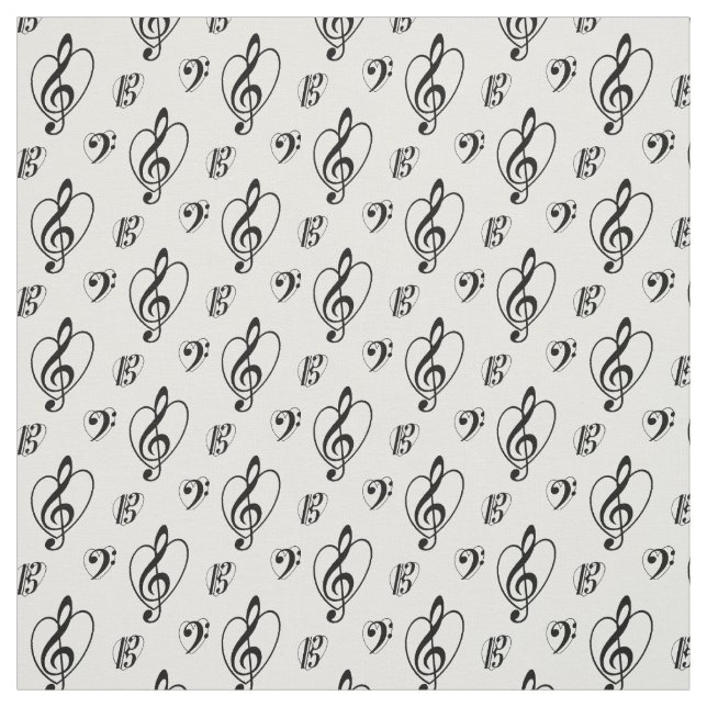 "I Love Clefs" Fabric (Swatch)